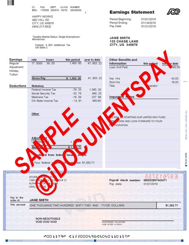 Novelty Documents Paystubs CHECKSTUBS and Much More!!