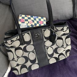 Coach F21949 Signature Stripe Tote