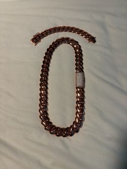 rose gold cuban link set
