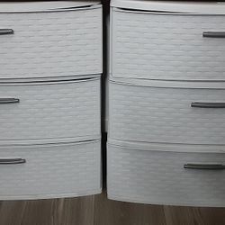 3 Drawer Plastic Weave Towers