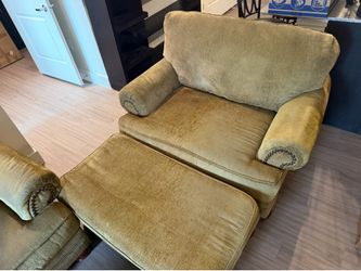 Tan Ashley’s Furniture Oversized Chair with Ottoman