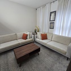2 Sofas By Ashley With a Personalized Moroccan Covers 