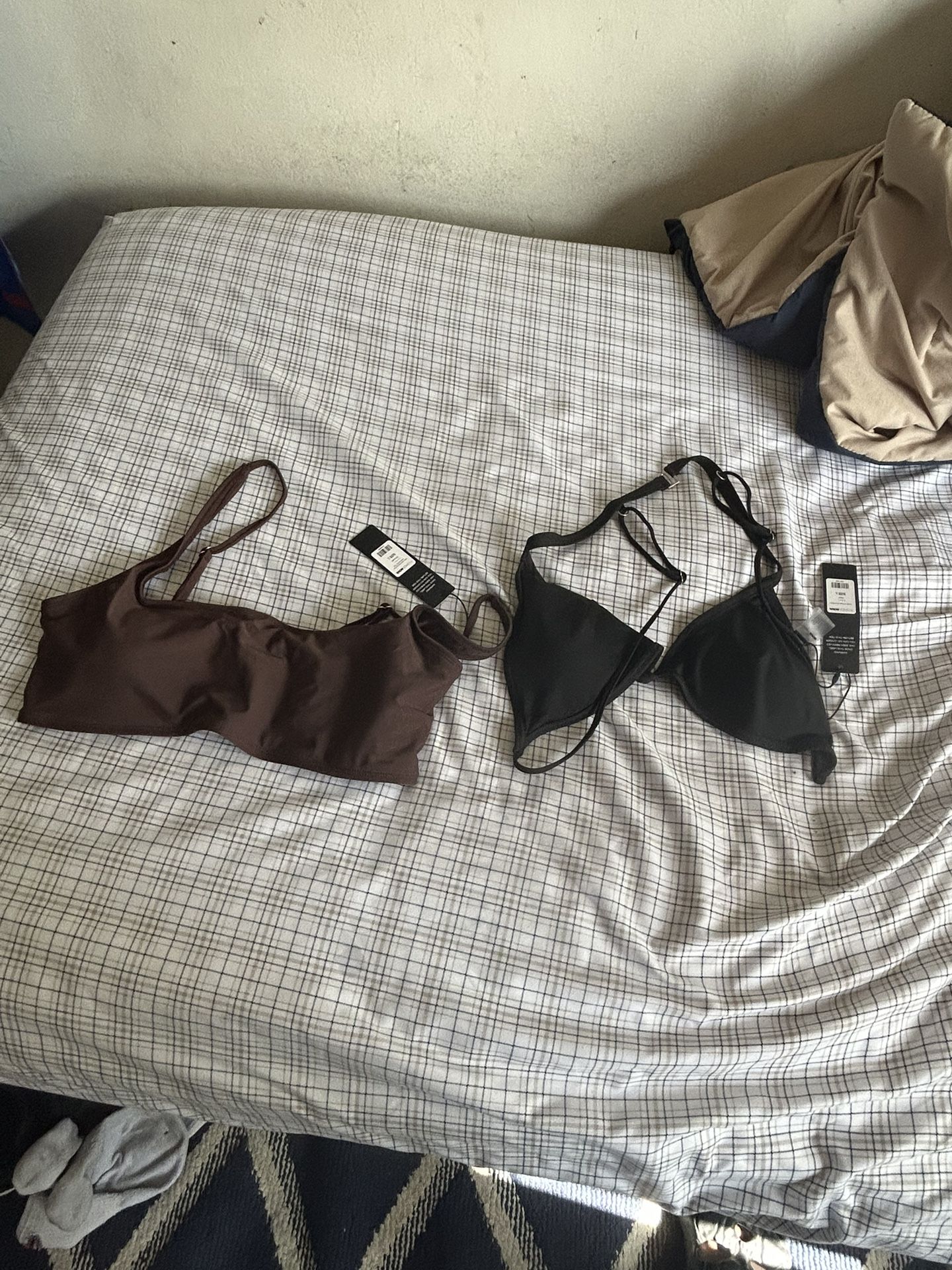 Fashion nova bikini tops brown, and black