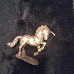 Vintage Prancing Unicorn Statue Solid Brass