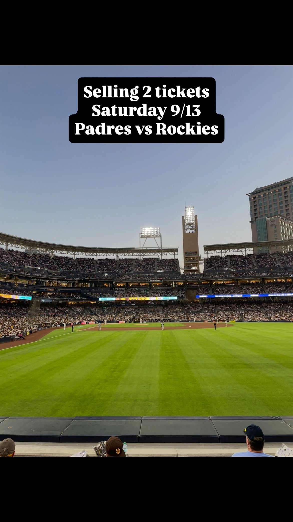 2 Tickets- Padres Vs Rockies - 9/13