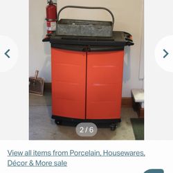 Black And Decker Tool Cart Garage Cart Orange/black Casters