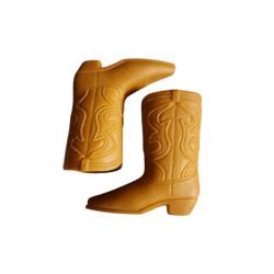 Vintage Made in Taiwan Tan Western Doll Boots