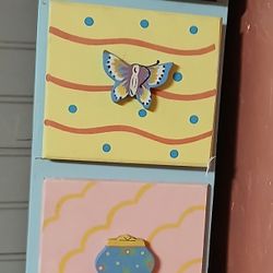 autiful vintage pastel hand painted by Wilson & Louis four drawer chest 