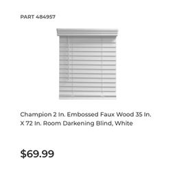 Champion Faux Wood Room Darkening Blind White