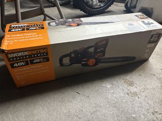 NEW Worx Nitro 40V 16” Cordless Chainsaw – Brushless, 