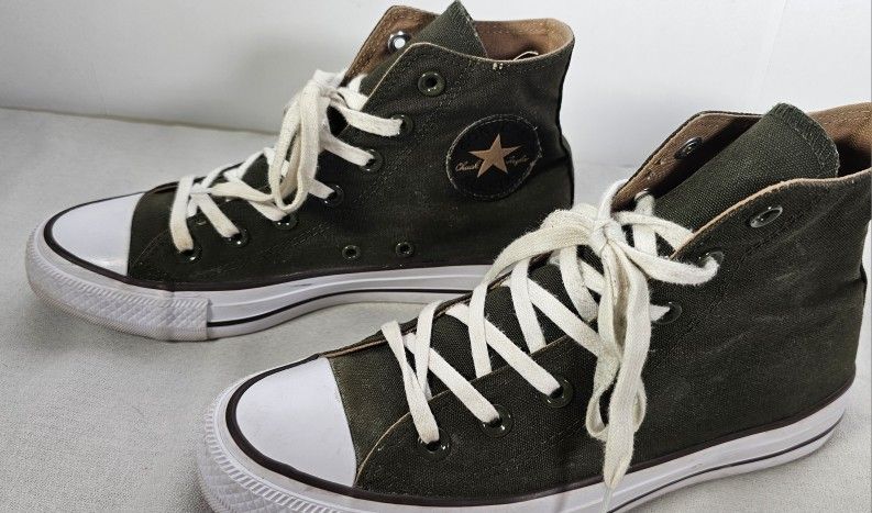 Converse Chuck Taylor All Star Hi Unisex Sneaker Shoes 162449C Green-Brown-White Men's 6