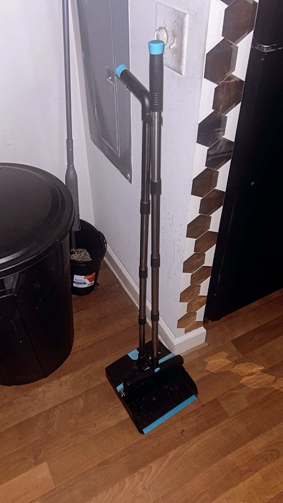 nice broom with standing dustpan