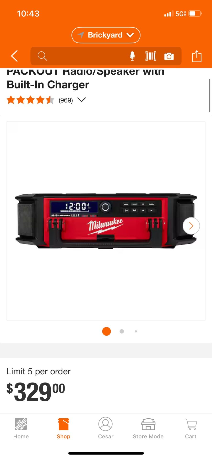 Milwaukee Pack Out Bluetooth Speaker