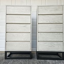 2 Modern Industrial Chest Of Drawers / Tall Dressers