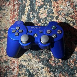 Deep Blue PS3 Wireless Controller With charging cable 