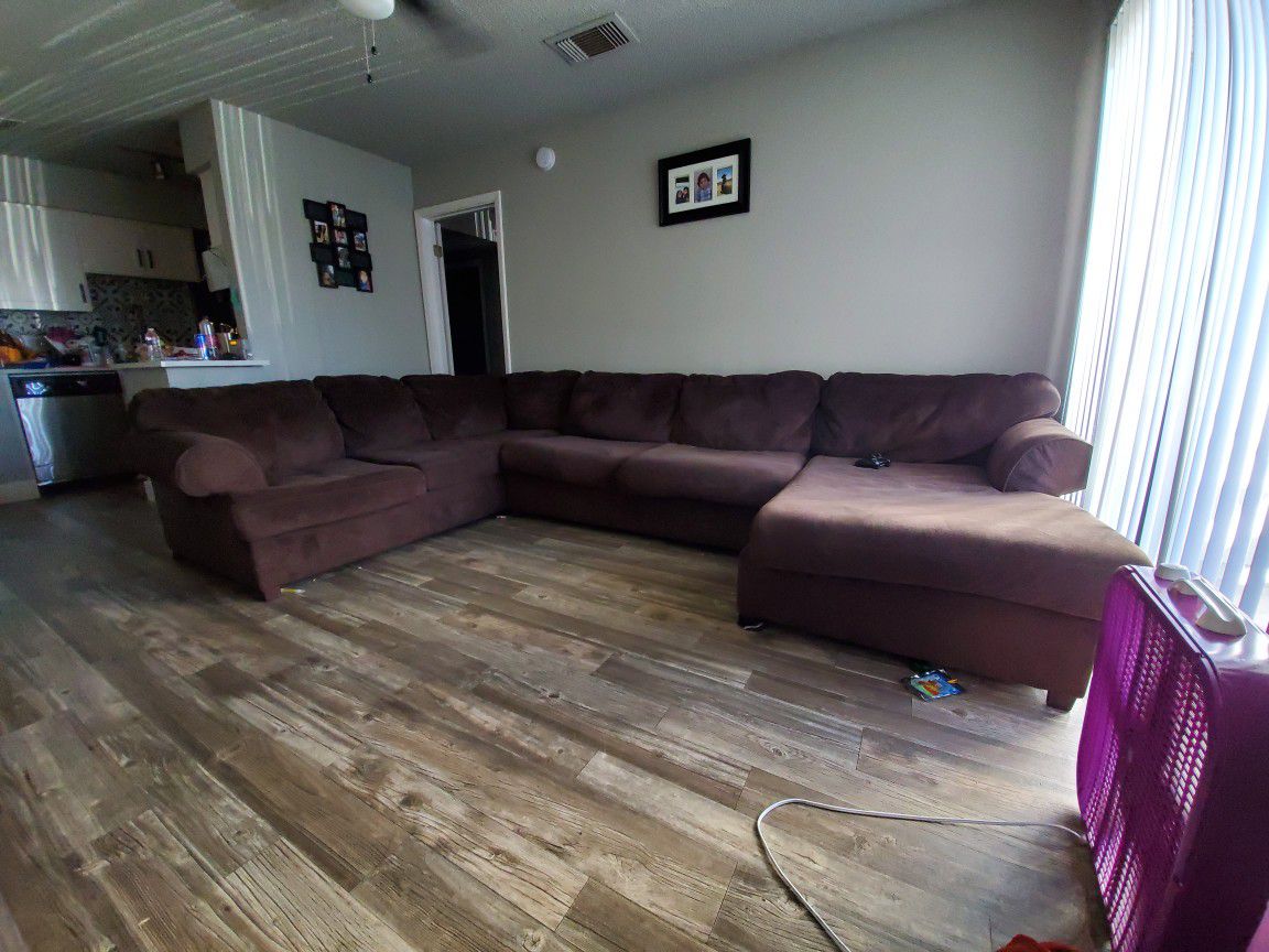 Brown couch sectional