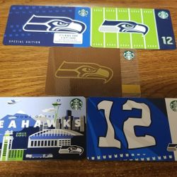 Seahawks Limited edition Cards From Starbucks 