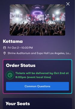 2 Kettama GA tickets Shrine LA Oct 2