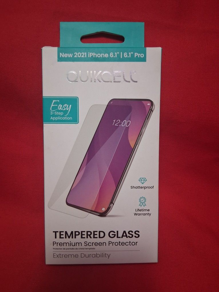 Quikcell Tempered Glass Premium Screen Protector Extreme Durability For iPhone 6.1 Pro
