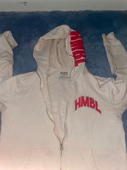 White and Red Hmbl Hoodie