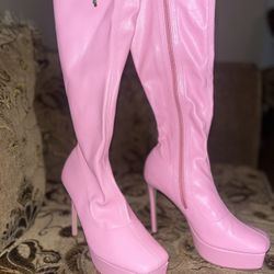 Pink Heel Boots