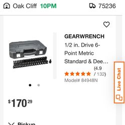 GEARWRENCH 1/2 in. Drive 6-Point Metric Standard & Deep Impact Socket Set (39-Piece)