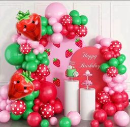 Strawberry Party Decoration, Garland Kit 109 Pieces