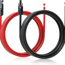 ECO-WORTHY 10FT 10AWG Solar Extension Cable with Female and Male Connector Solar Panel Wire Adaptor for Home, Ship and RV Solar Panels (10FT Red + 10F