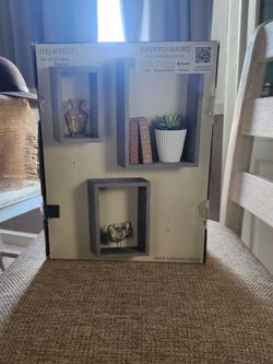 Melannco Set of 3 Cube Wall Shelves