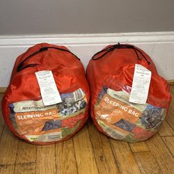 2 Kids Adventure Ridge Sleeping Bags - Red, Never Used