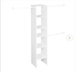 ClosetMaid
Selectives 48 in. W - 112 in. W White Reach-In Tower Wall Mount 6-Shelf Wood Closet System