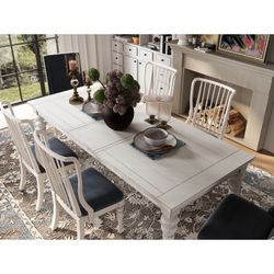 Crain Norene Extendable Solid Wood Dining Table Off White - Birch Lane