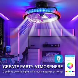 18.5in Smart LED Ceiling Fan with Bluetooth Speaker and Remote Control