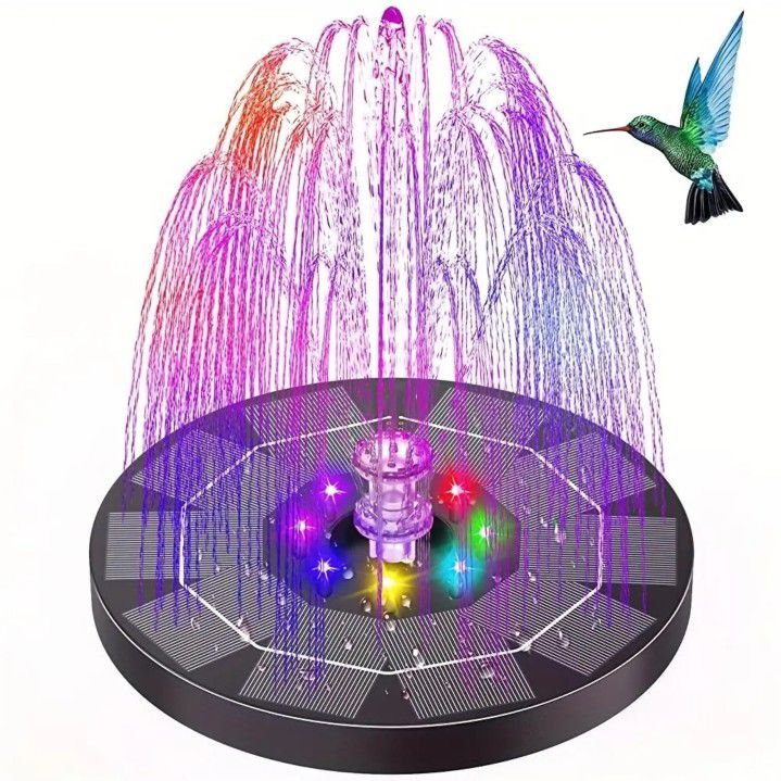 Solar Fountain with Light, Pool Fountain with 7 Nozzles