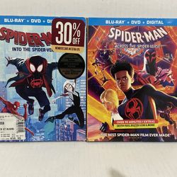 Blu Ray Movies Into The Spider verse/ Across The Spider Verse 