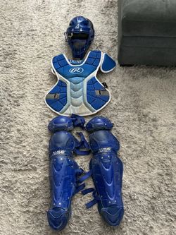 ALL-STAR Catchers Baseball Equipment Gear Set w Helmet Shin Knee Pads Chest Protector XL