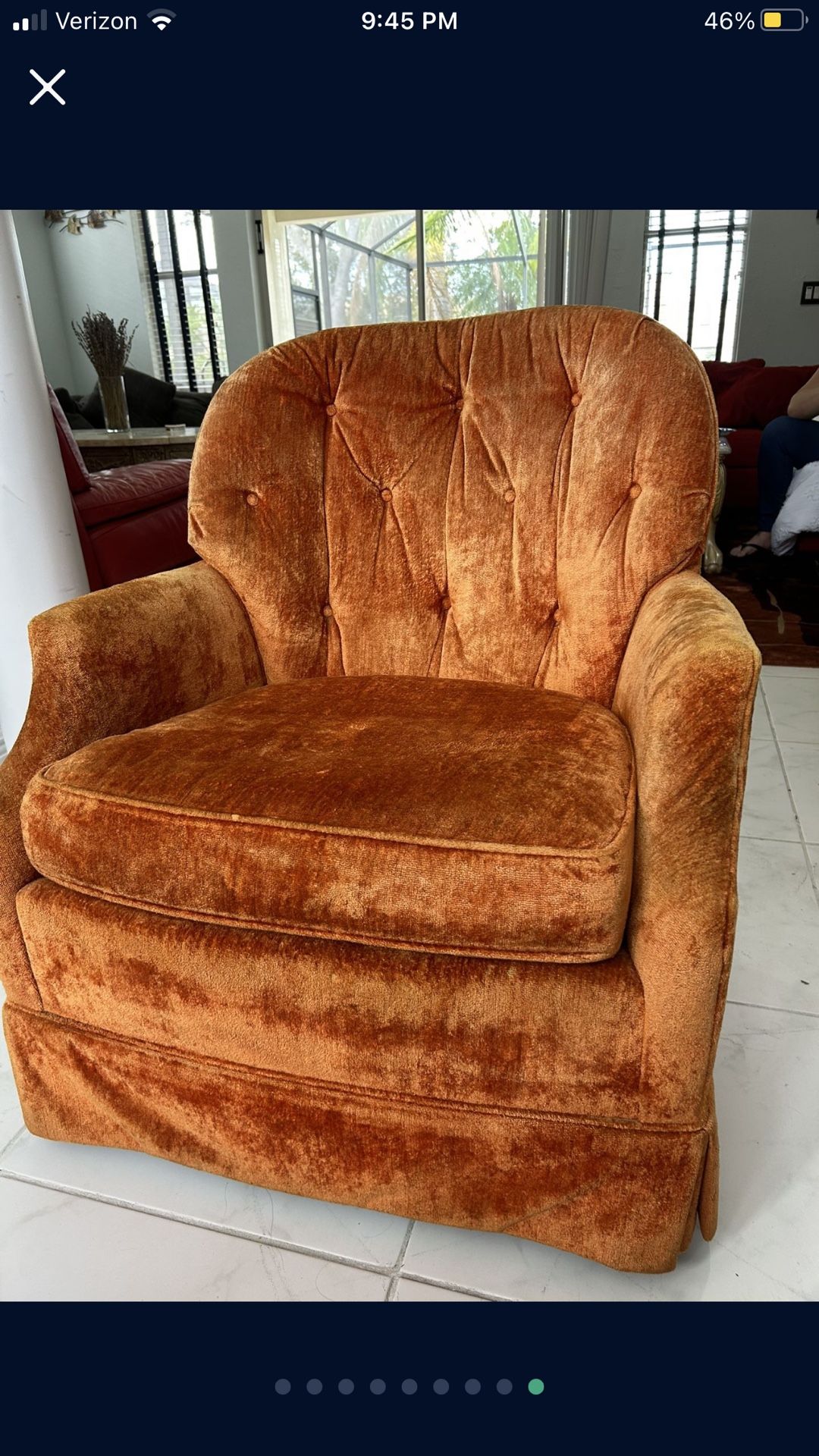 Sofa King Comfortable Orange Vintage Arm Chair For Sales! Free Local Delivery 🚚