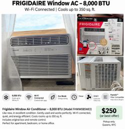 FRIGIDAIRE 8,000 BTU SMART WINDOW AC