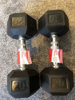Weider rubber hex dumbbells 20lbs (new)