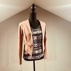 Small pink Blazer and Aztec Top Combo