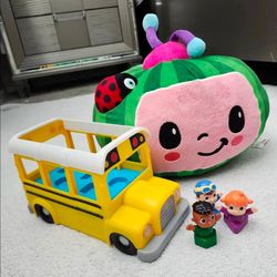 ✅️ Cocomelon Plush And School Bus Toy• Good Condition• $10firm
