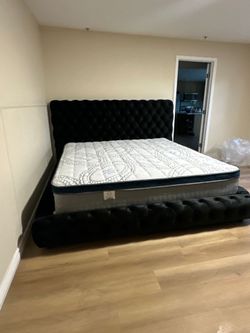 King size mattress pillow top new bedframe not included
