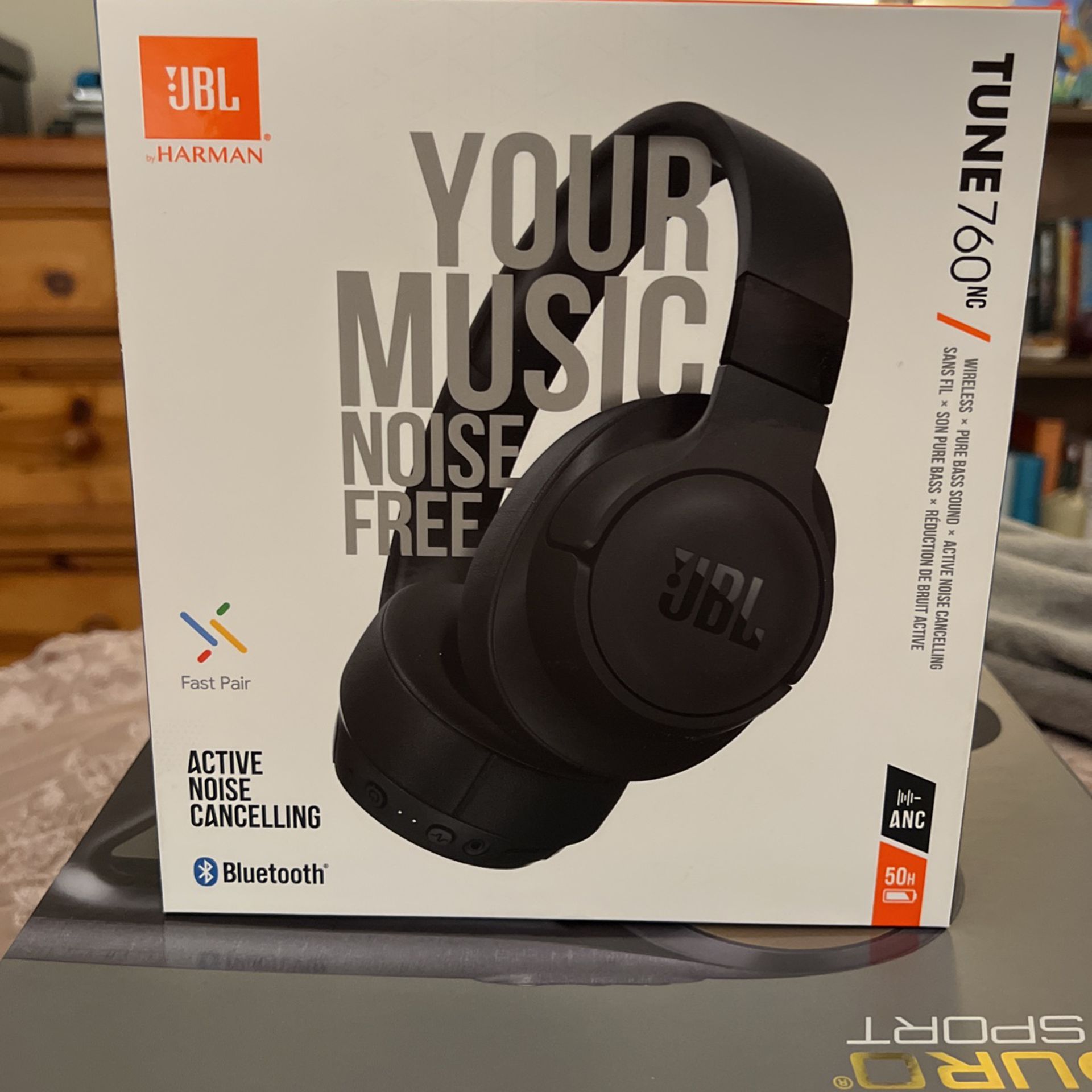 JBL active noise cancelling 760 over the ear wireless earphones