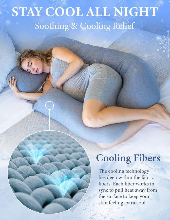 Pharmedoc Pregnancy Pillow, U-Shape Full Body Pillow -Dark Grey