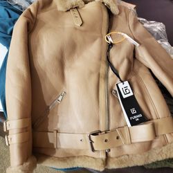 Small Brown Furniq Sheepskin Jacket