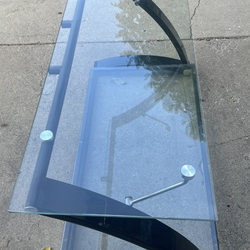 Black Television Glass Stand Living Room