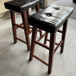 2 Wood Counter Height Bar Stool. Height 30”