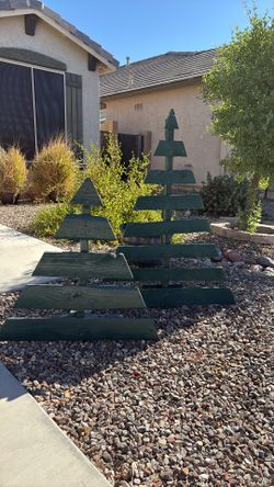 Wooden Christmas Pine Trees