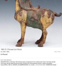 18th Century Chinese Iron Horse Sculpture