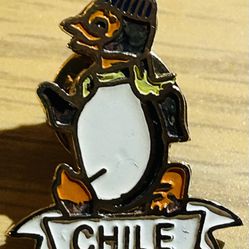 Chile Penguin Pin Metal Unused